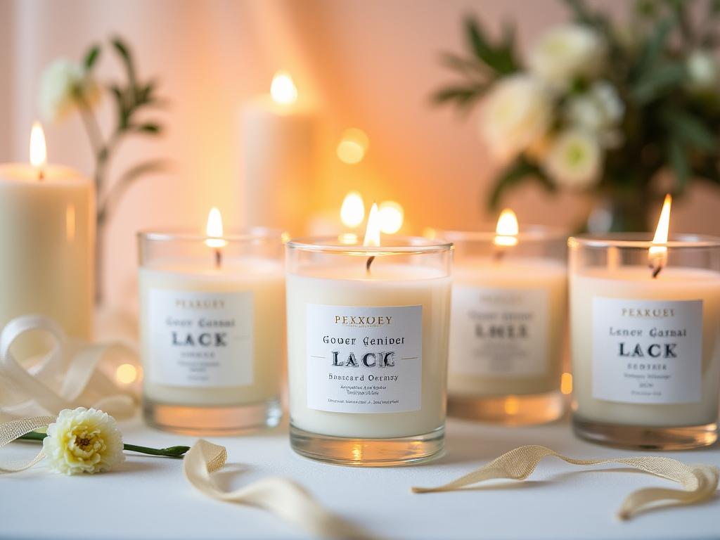 Velas personalizadas para bodas boutique con etiquetas custom